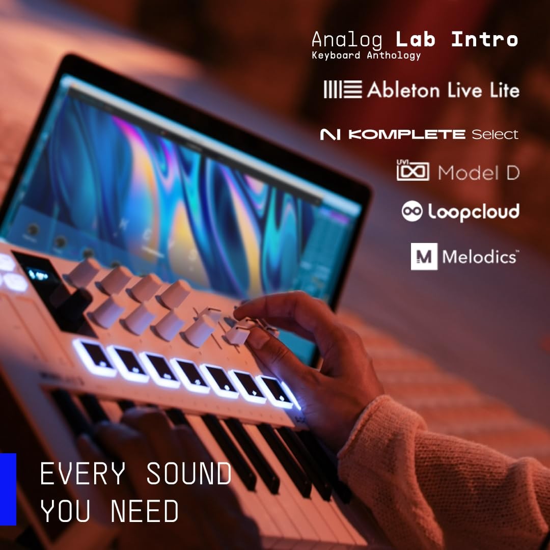 Arturia MiniLab 3 Universal MIDI Controller for Music Production, with Allin...