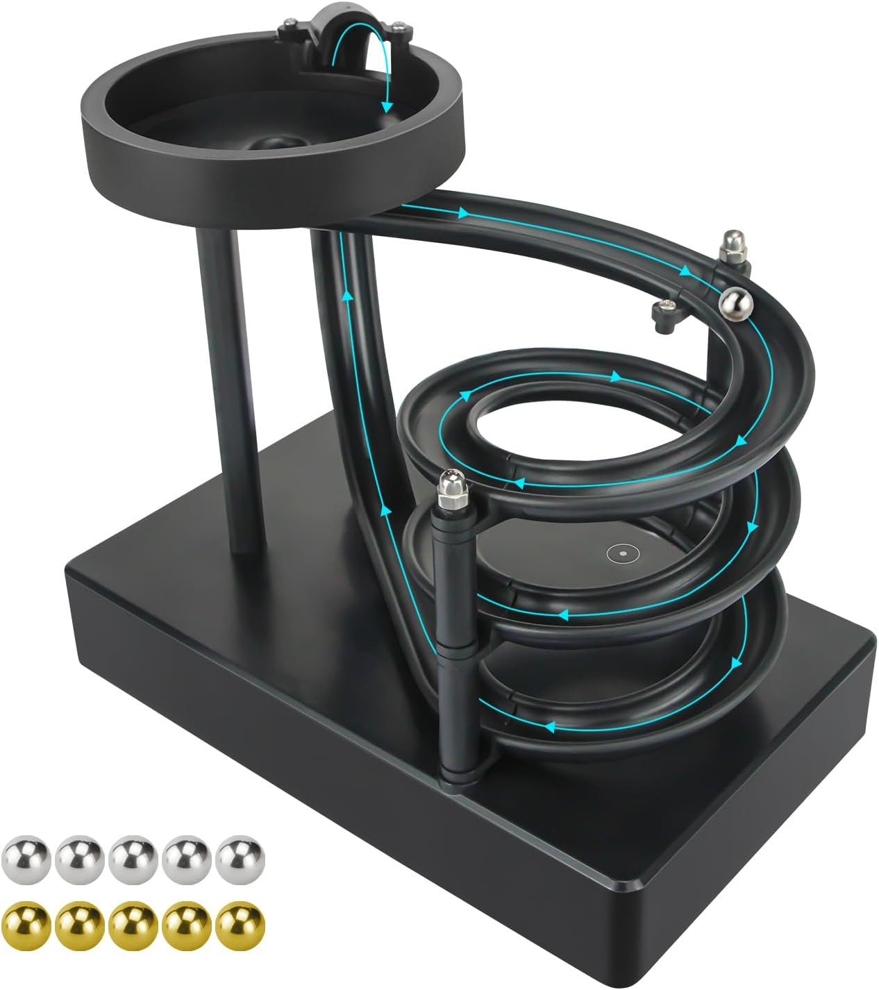 Kinetic Art Perpetual Motion Marble Machine,Non-Stop Rolling Ball Newton Desktop
