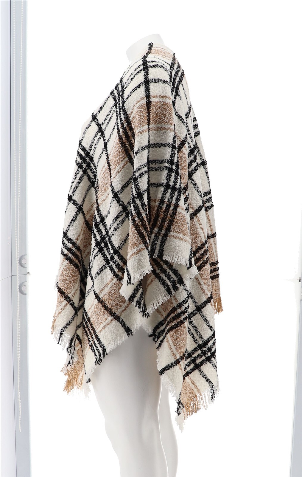 Colleen Lopez Boucle Wrap Fringe Trim IVORY XS/S NWOT (49)