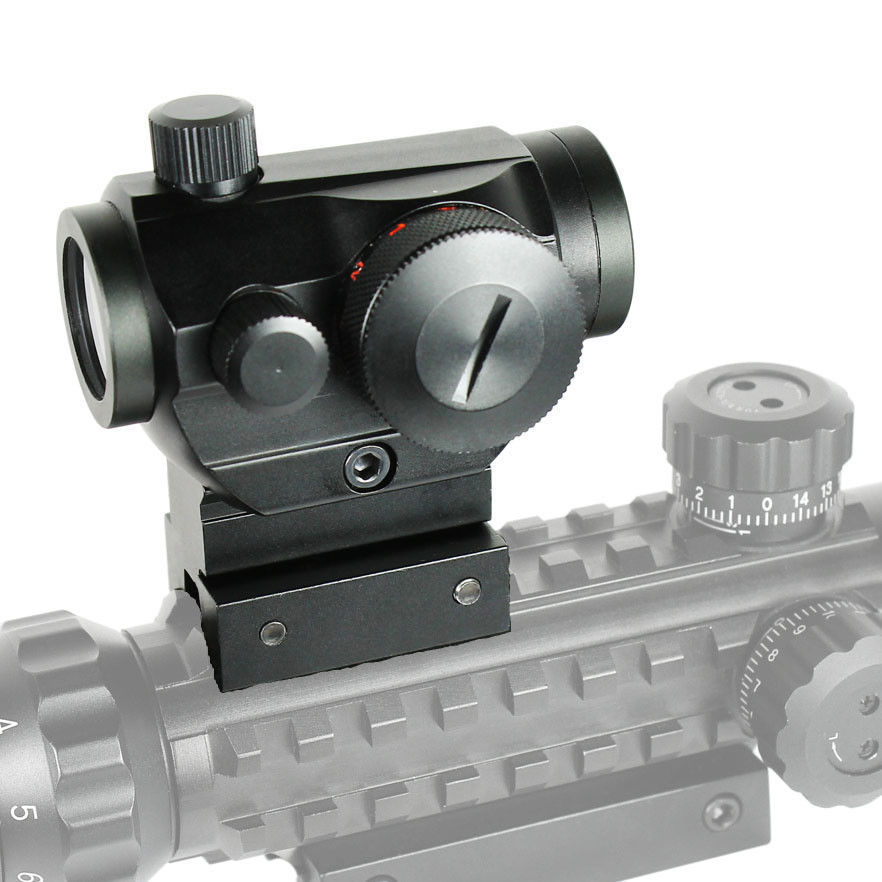 Reflex Red Green Dot Sight Scope w/ Dual High & Low Profile Rail Mounts