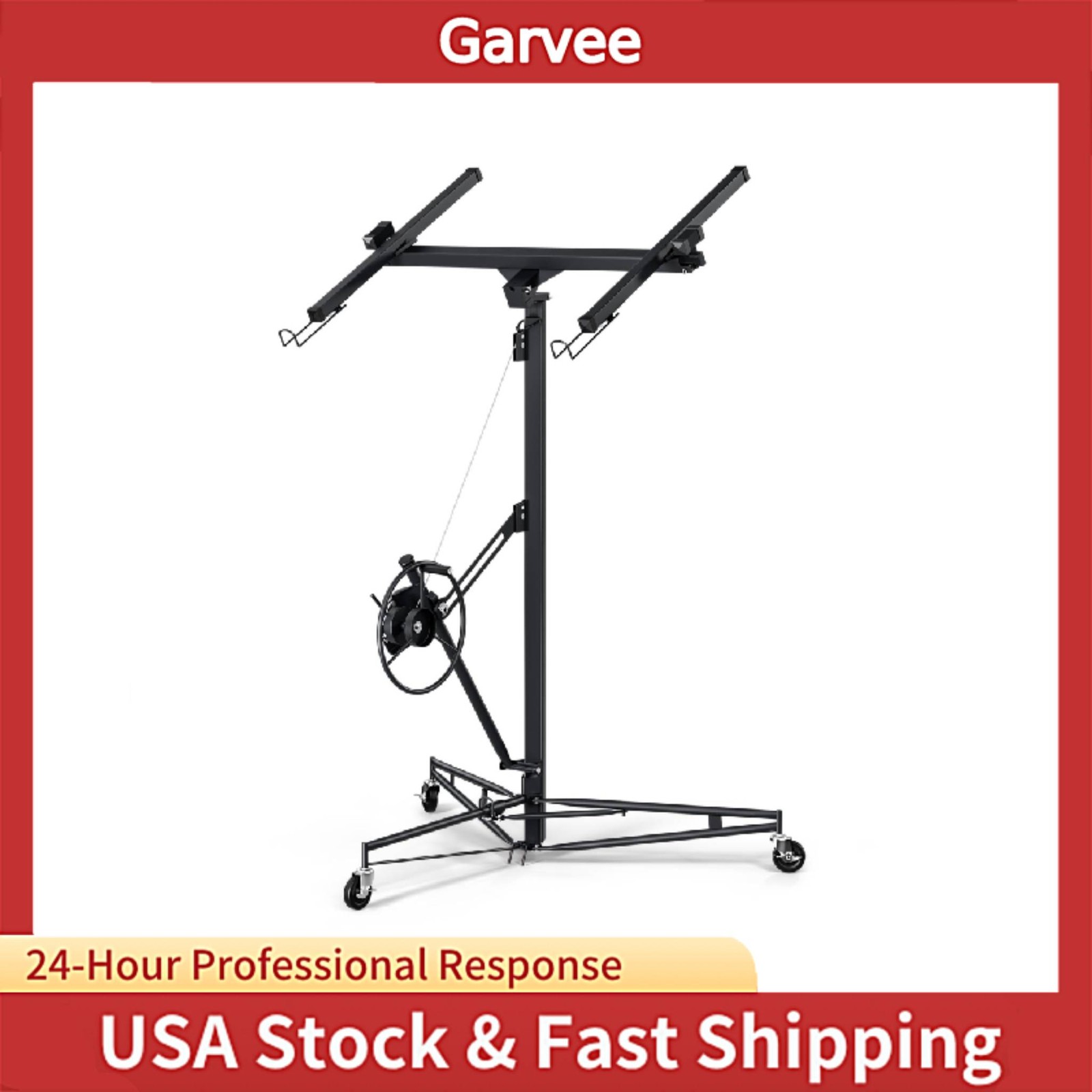 Construction‑Purpose Hoist Equipment Drywall Lift, Heavy‑Duty 16‑Ft Rolling Dryw