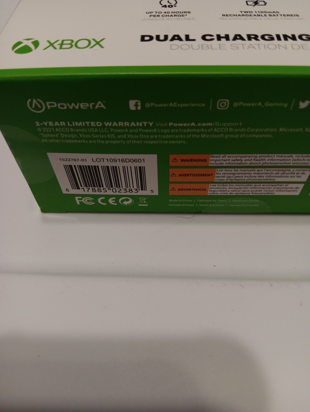 PowerA Dual XBox Wireless Controller Charging Station w/ Batteries - NEW