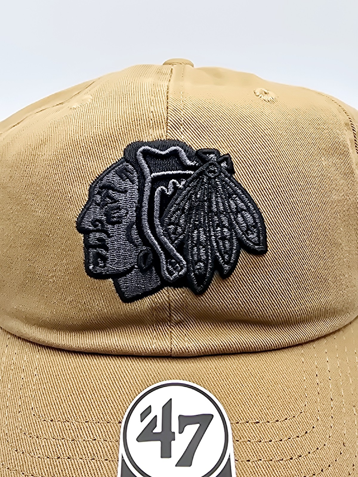 Chicago Blackhawks '47 Brand Tan Camel Clean Up Adjustable Strapback Hat Cap