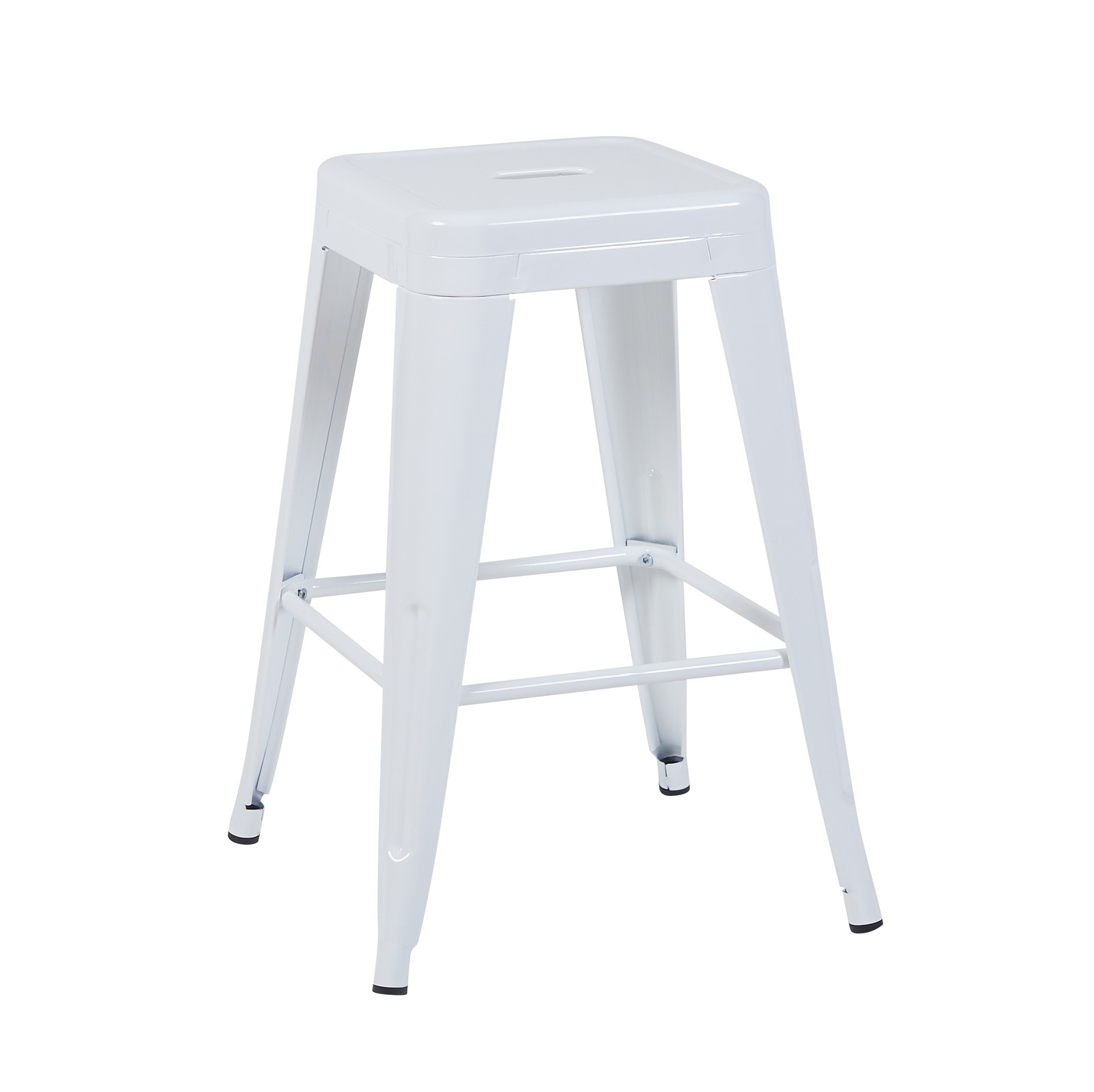 24 Inch Counter Height Stool, Backless Metal Bar Stools Set of 2, Non-Stackabl