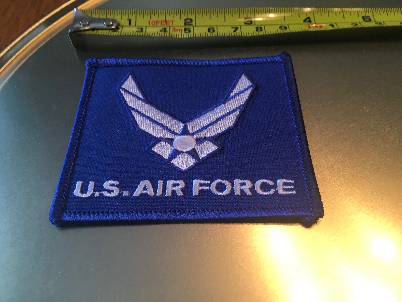 US Air Force Wing Logo United States Military Blue Rectangle Embroidered Patch