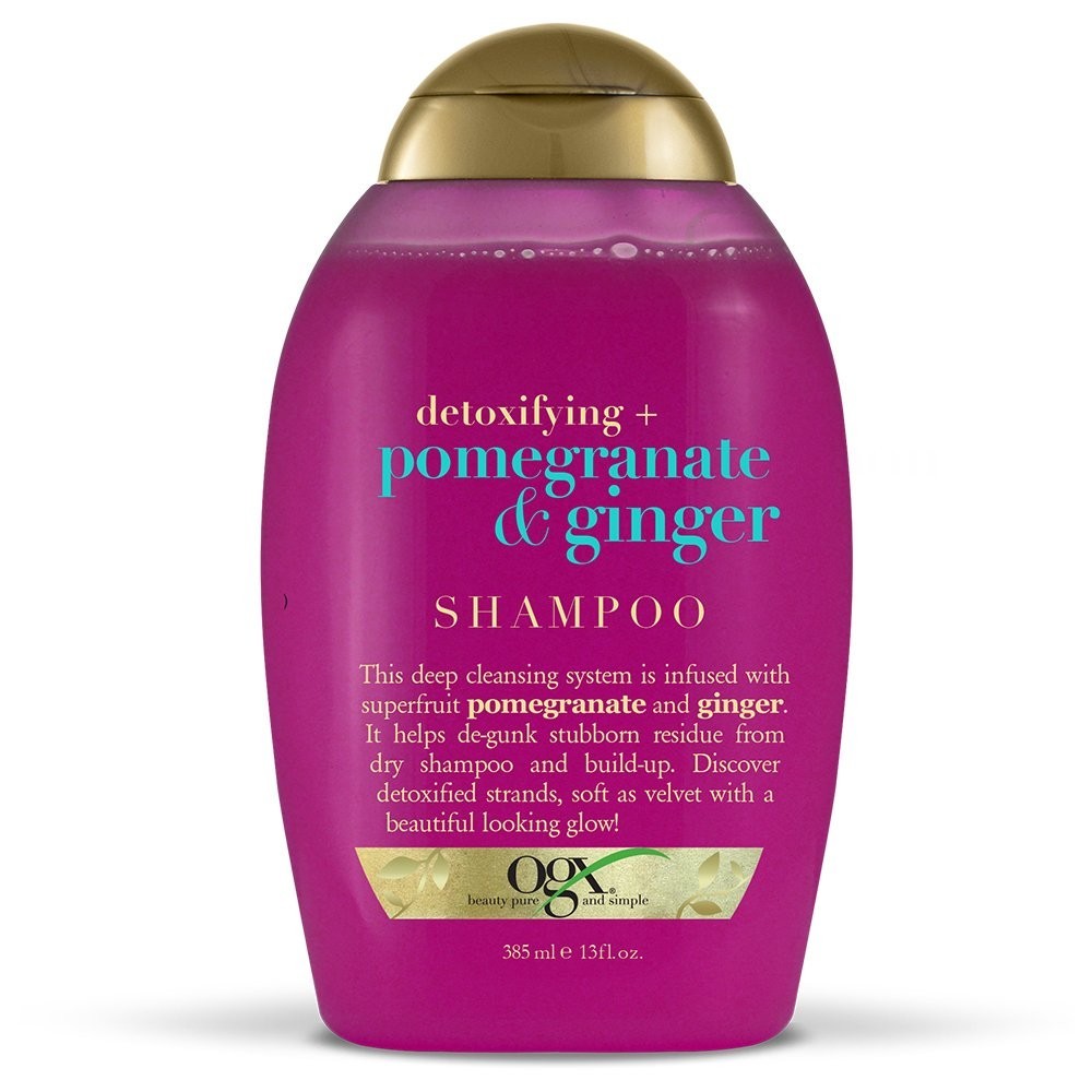 OGX Detoxifying Pomegranate & Ginger Shampoo, Sulfate Free - 13 fl oz