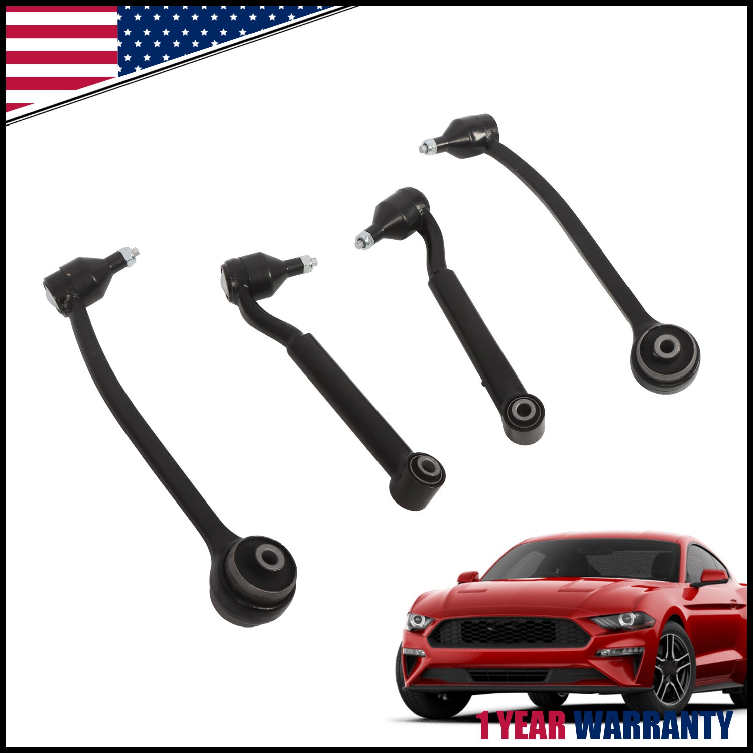 For Ford Mustang 2015-2022 4pcs Front Lower Forward & Rearward Control Arm Kit