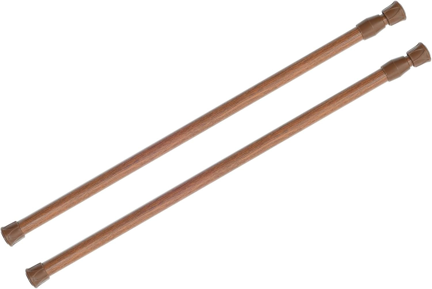 2 Pack Spring Tension Curtain Rod for Window 28 to 48 Inch, Oak | Adjustable Exp