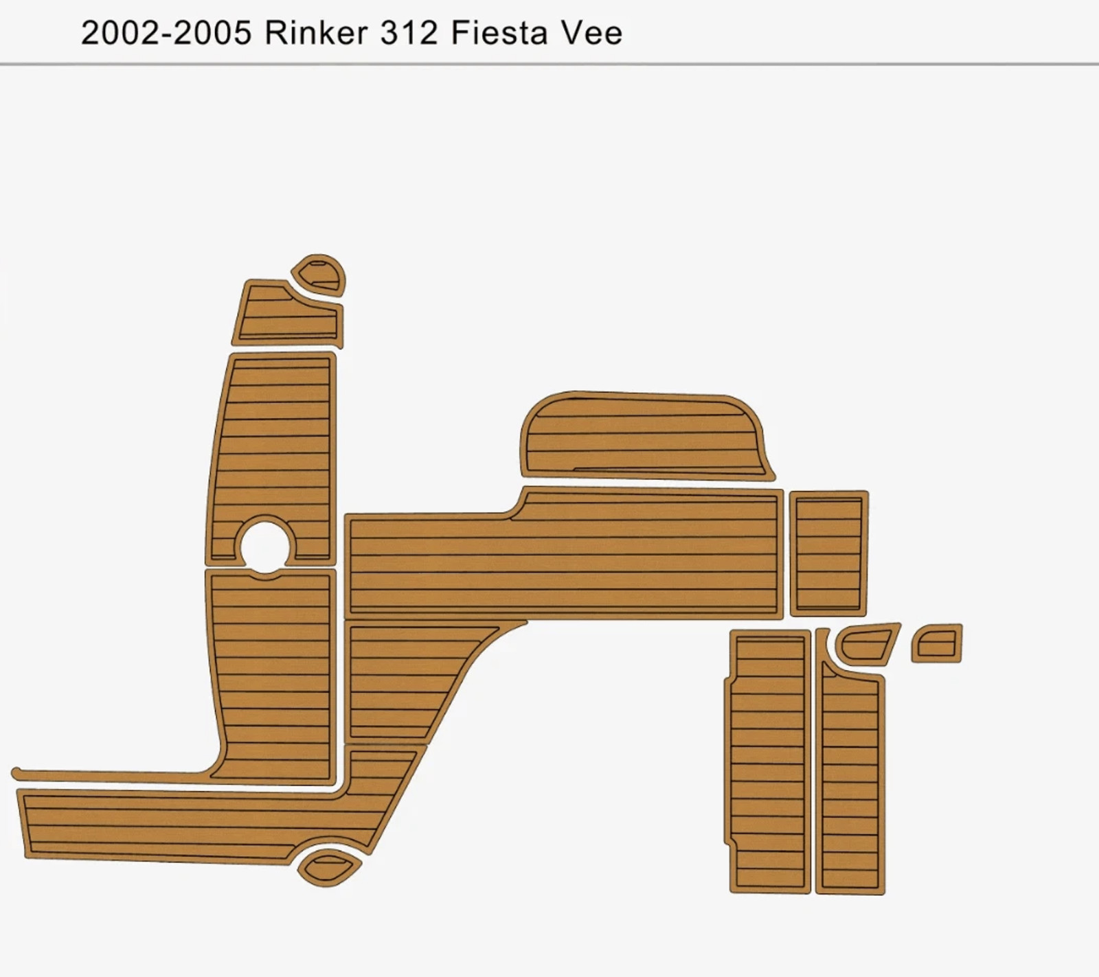 2004 Rinker 312 Fiesta Vee Cockpit Boat EVA Pads Teak Deck Floor
