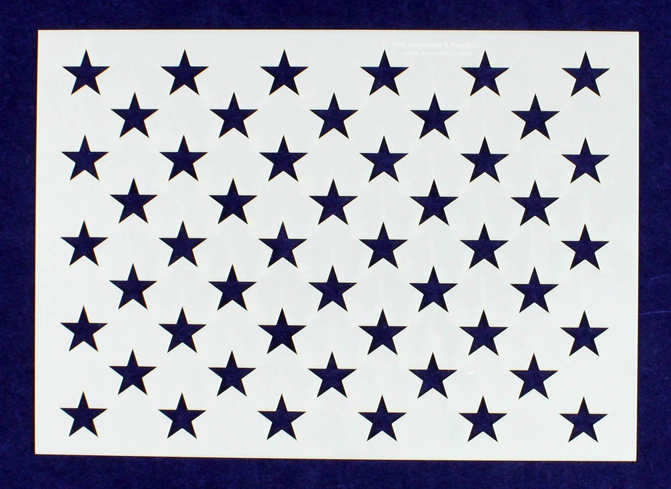 50 Star Field Stencil-G-Spec 14 Mil -7.25"H X 10.25L" - Painting /Crafts/ Templa