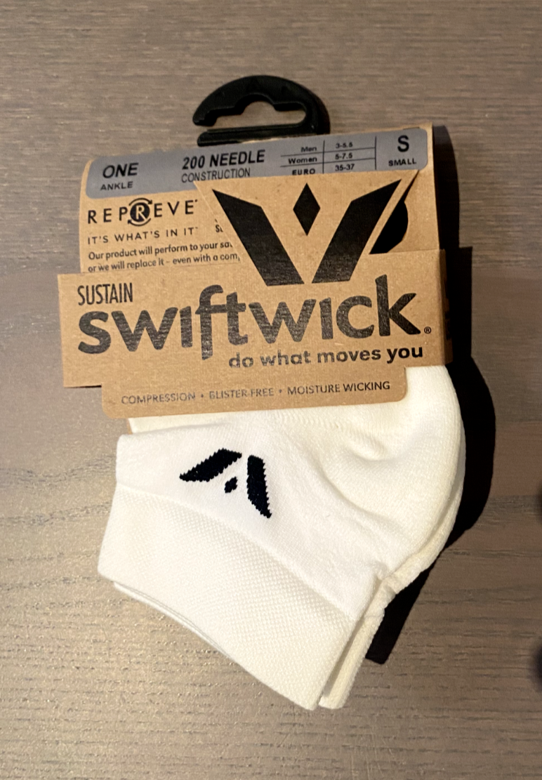 Swiftwick Socks, Vibe, One, White Small, Free Shipping