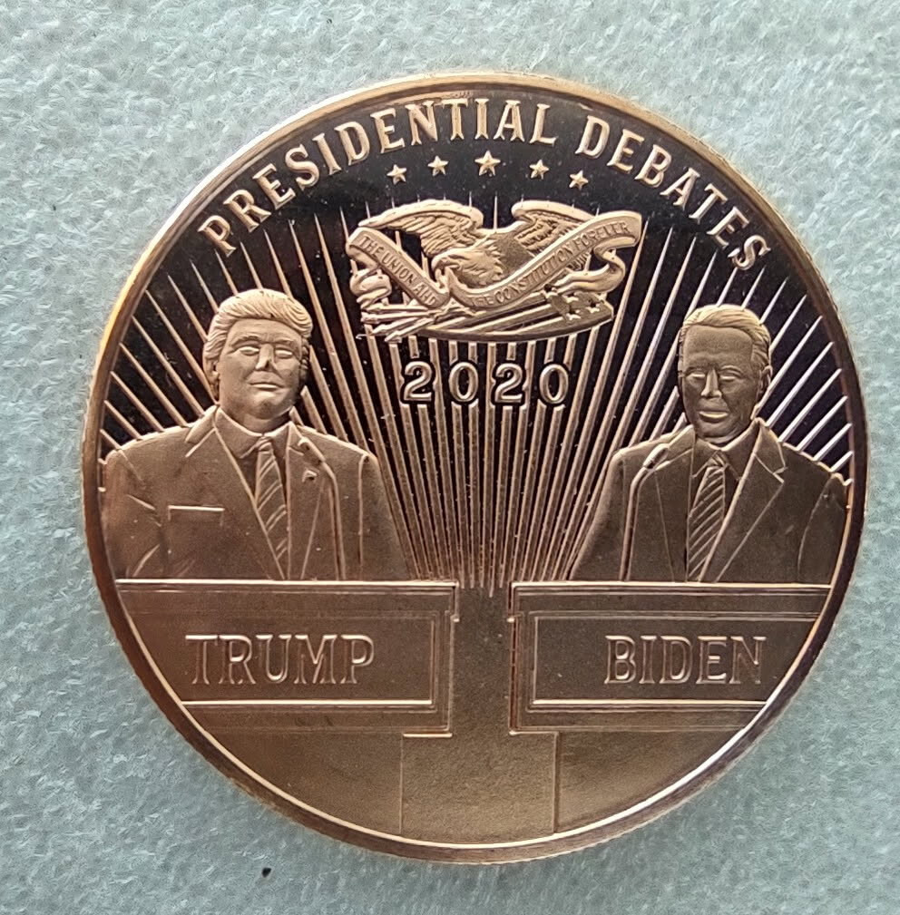 1 Oz Copper Round Coin Trump PRESIDENTIAL DEBATES 2020