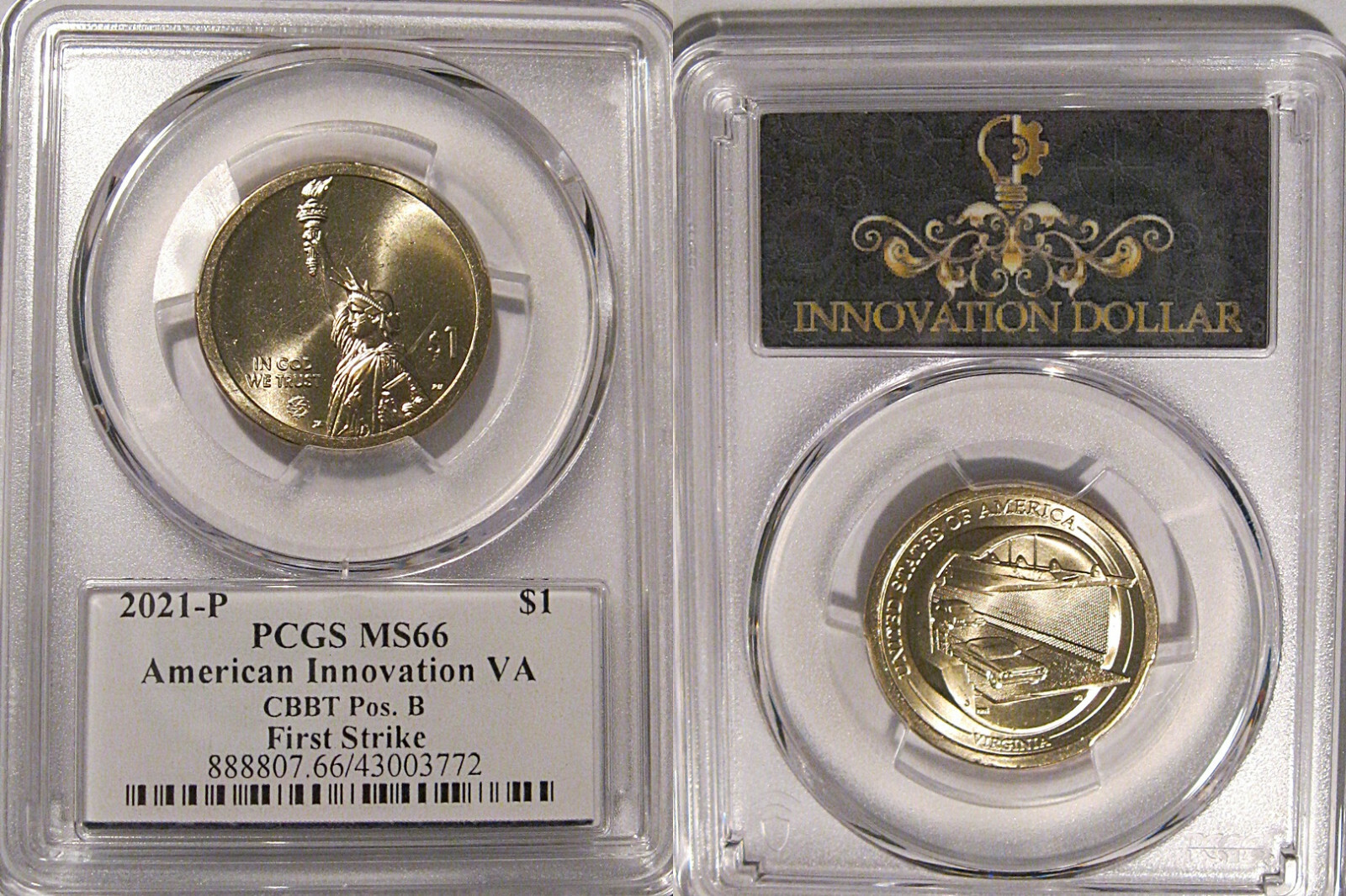 2021 P Innovation Dollar VA $1 Bay Bridge-Tunnel PCGS MS66 First Strike Pos B