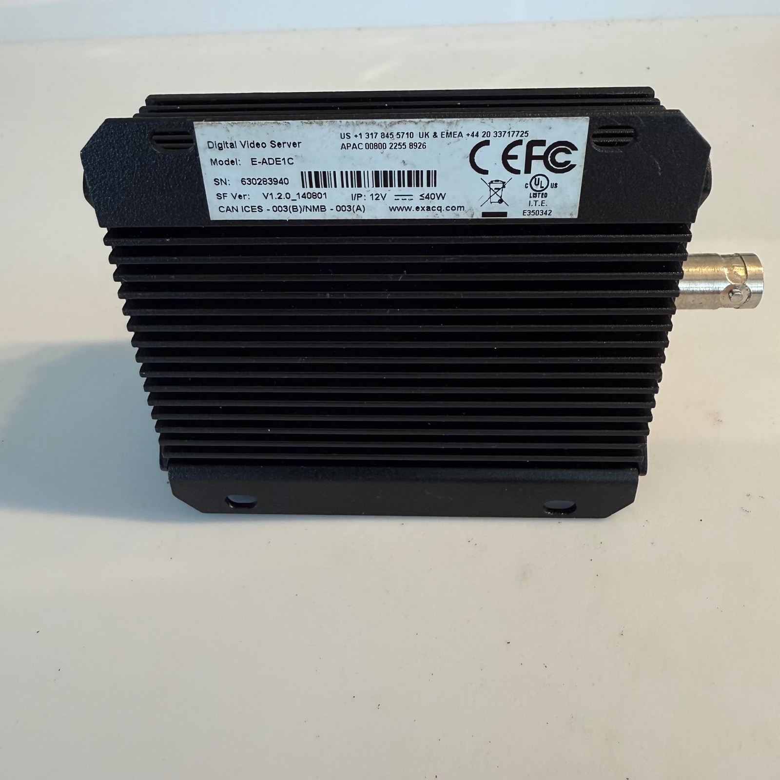 exacqVision E-Series Digital Video Server E-ADE1C 1-Channel Analog IP Encoder