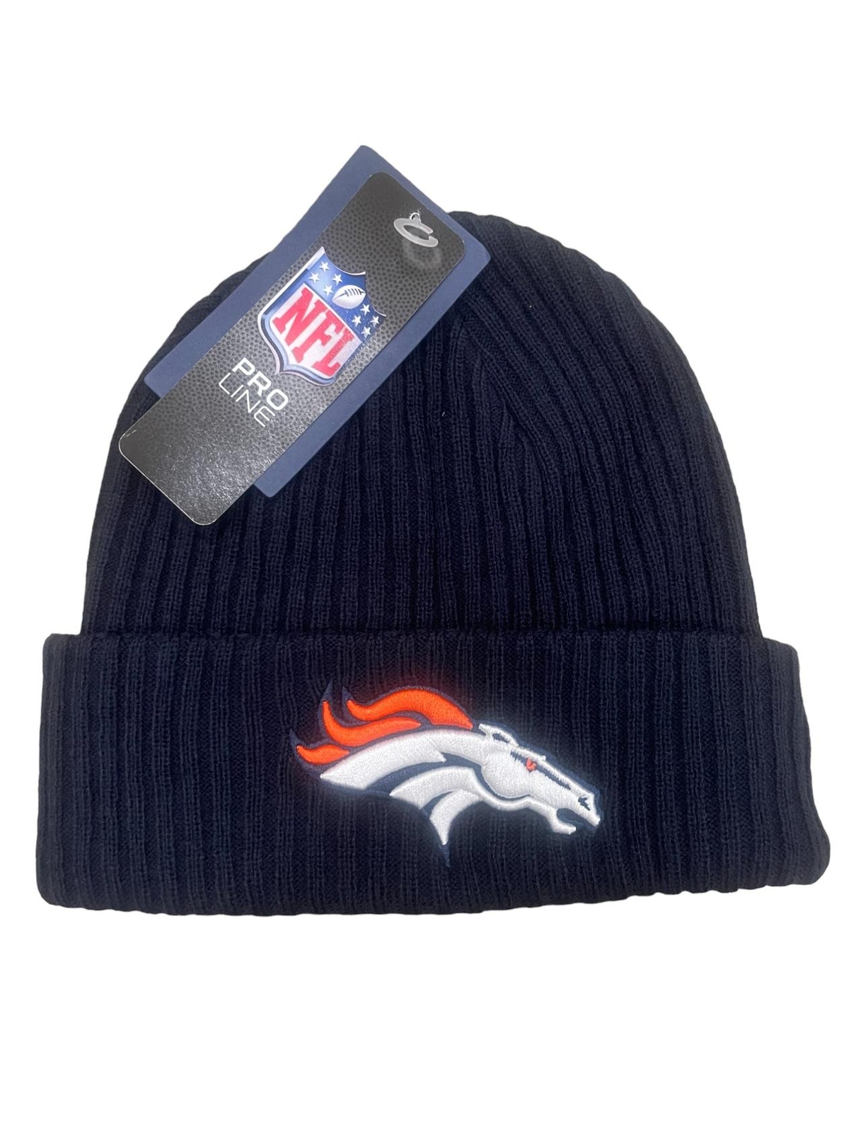 Denver Brancos NFL Blue Embroidered Logo Knit Beanie One Size