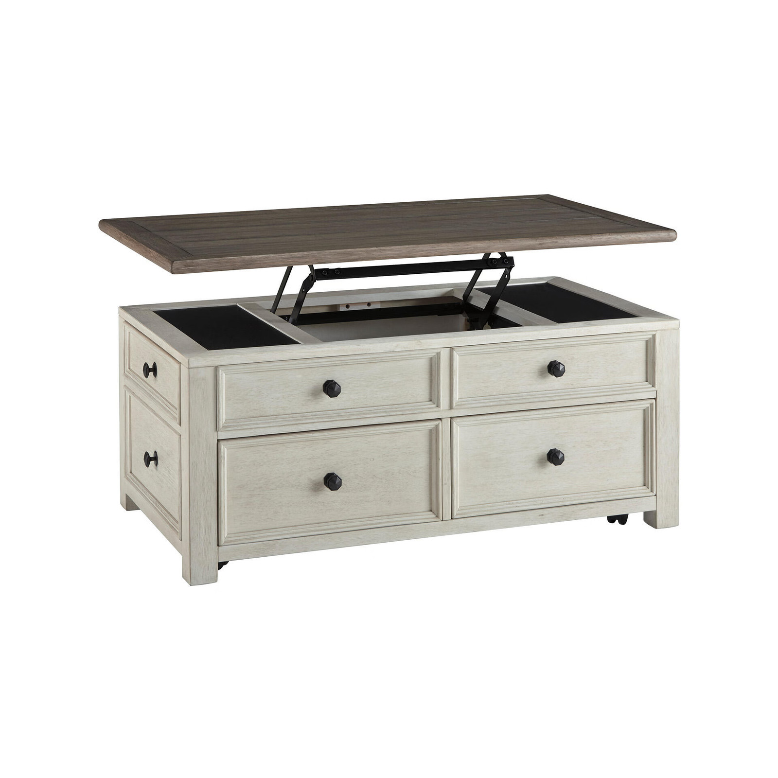Signature Design by Ashley Bolanburg 4 Drawer Coffee Table with Lift Top,