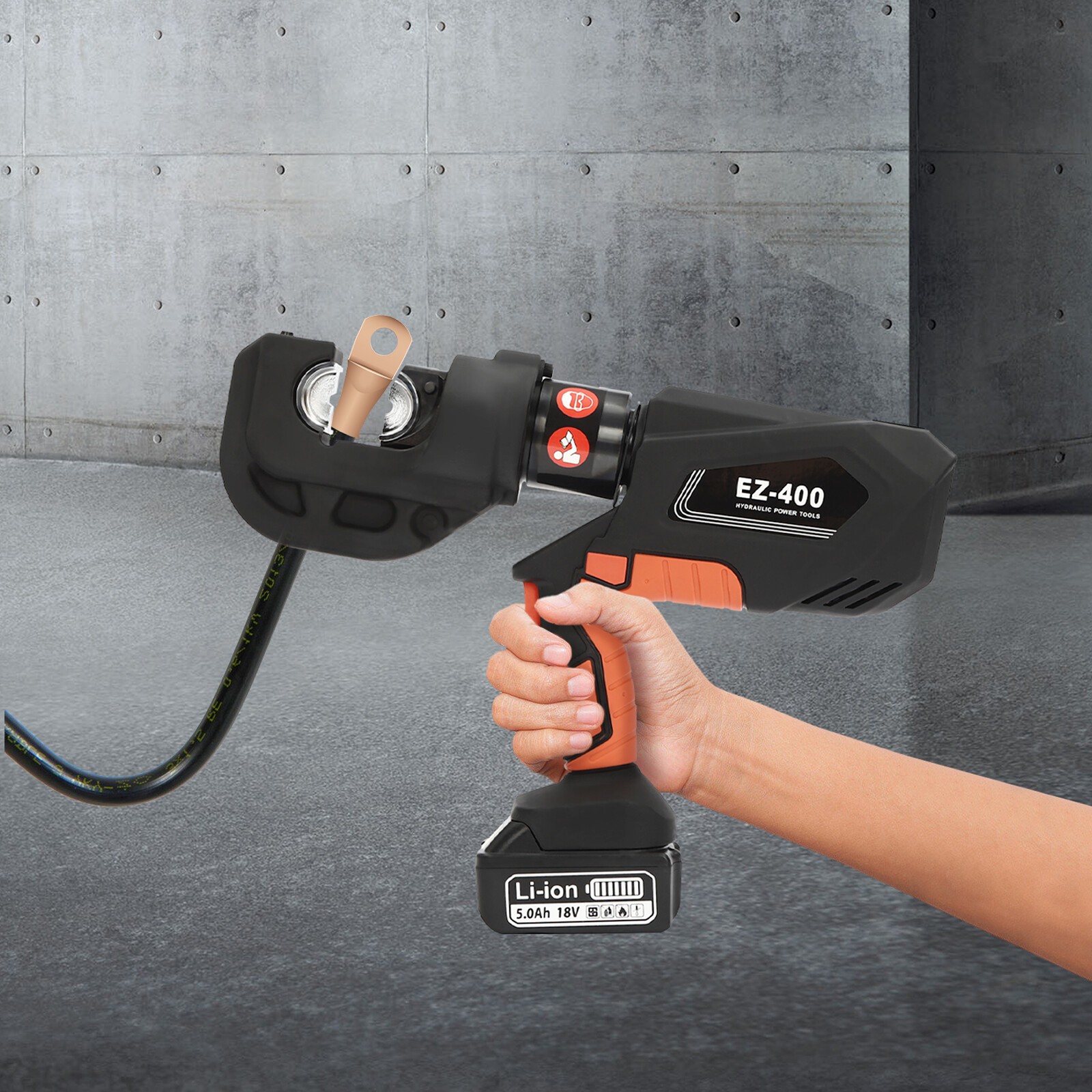 16 - 400mm2 Hydraulic Plier Rechargeable Electric Battery Powered Crimping Tool