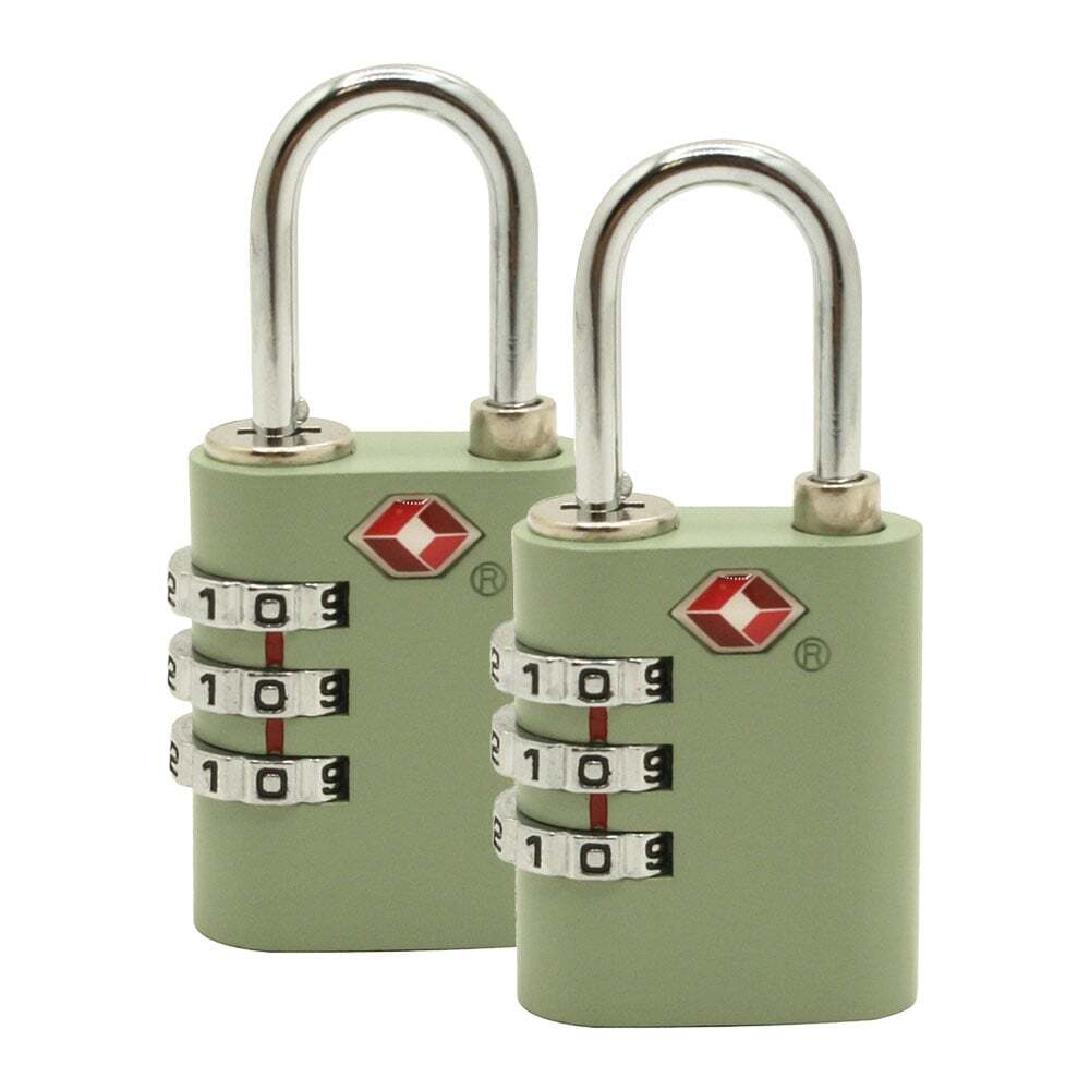 3-Digit Combination Luggage Locks Lime Green Zinc Ideal for Travel Suitcases