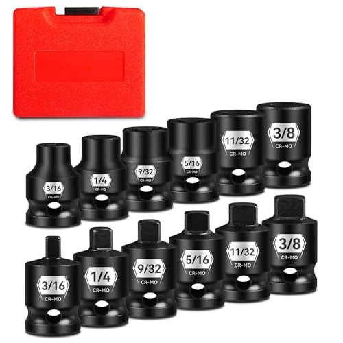 Zhax 12PCS 3/8-Inch Drive Pipe Plug Socket Set - Impact SAE (3/16-3/8")