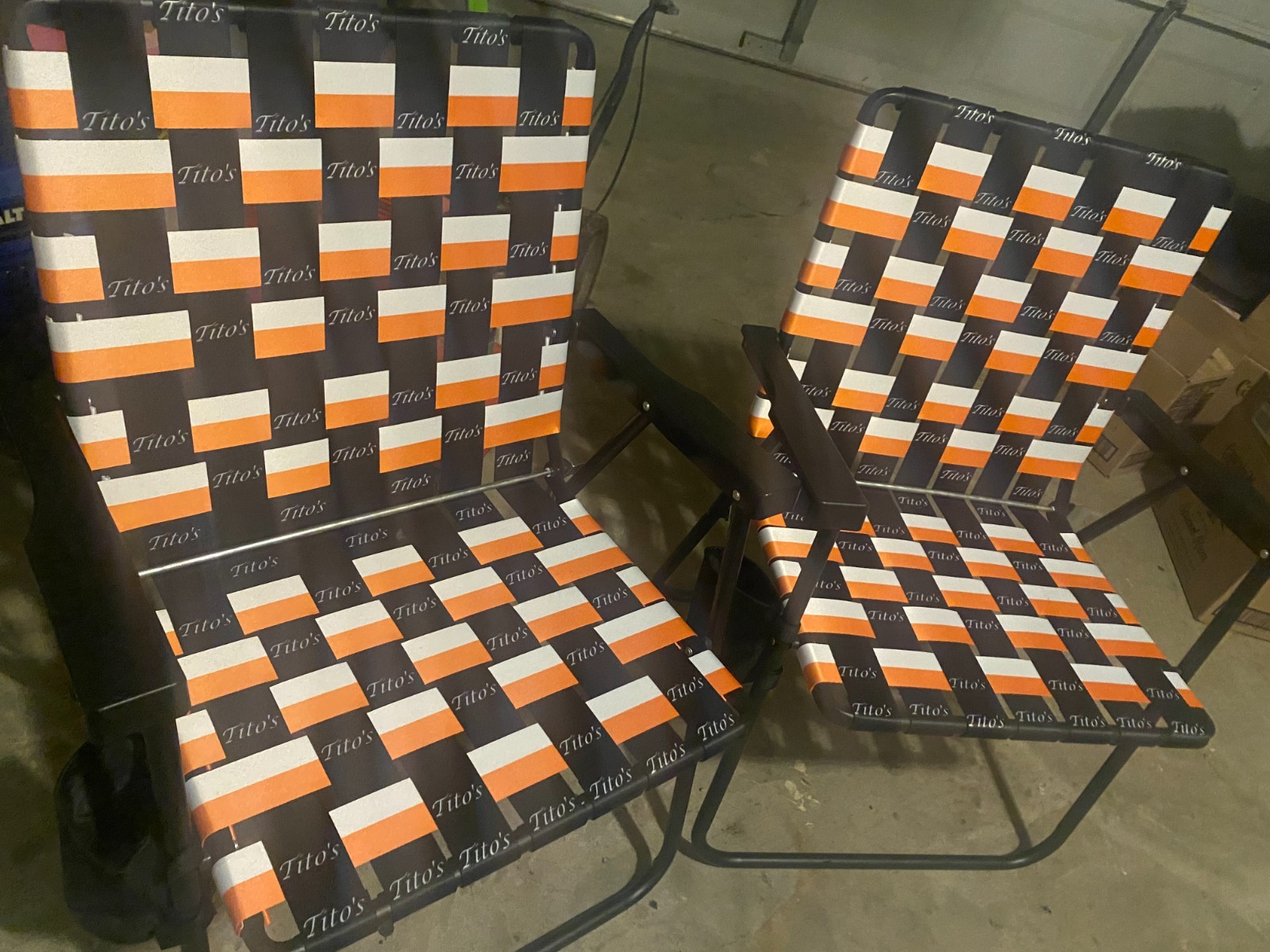 Tito's Vodka Folding outdoor chairs set 2, New, multicolor, with glass holders