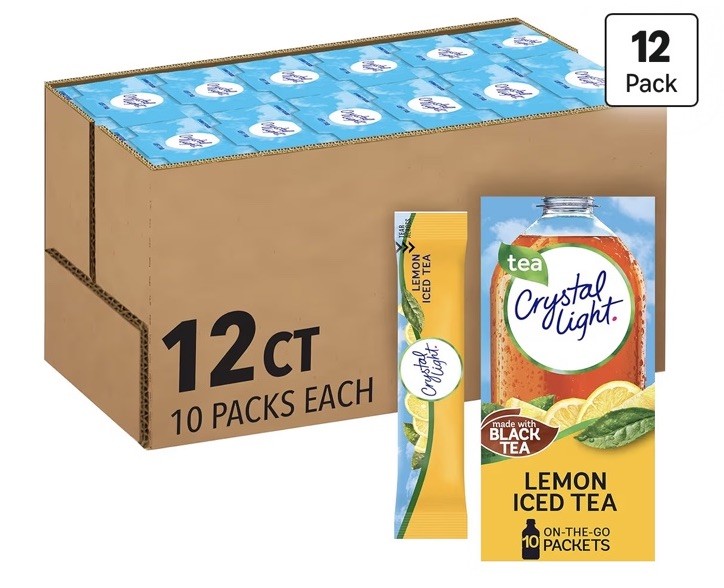 Crystal Light Lemon Iced Tea Naturally Flavored with 0.7 Ounce (Pack of 12)