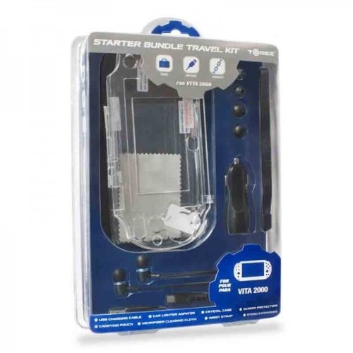 Kit For the PS Vita 2000 Console CRYTAL CASE/ SCREEN/CAR ADAPTER/EARBUDS/CHARGER