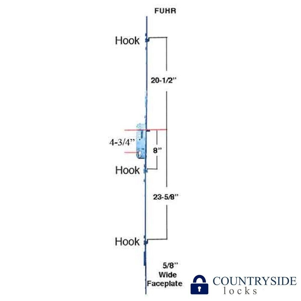 Hoppe FUHR Multipoint Lock 3 Hook Mortise Multipoint Lock For Sliding Doors