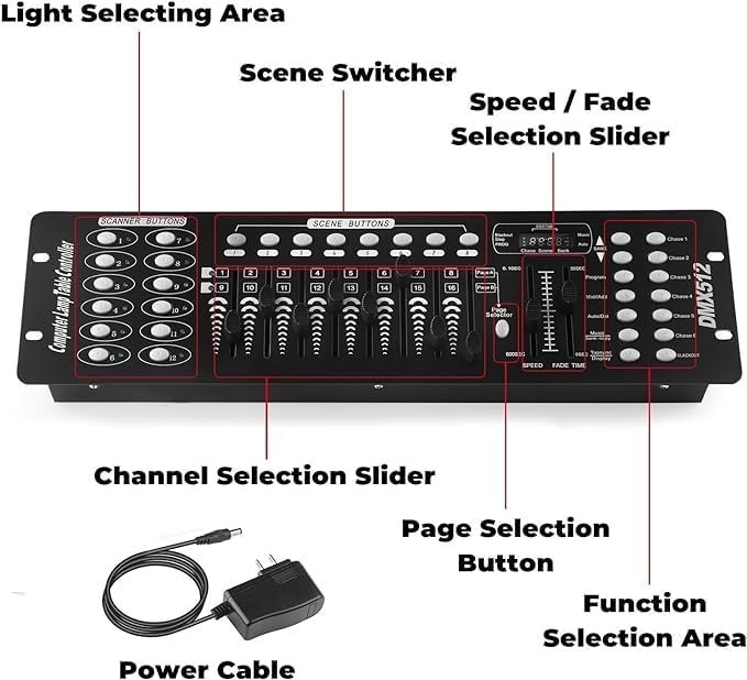 192 DMX Controller Use for Editing Program of Stage Lighting,DMX 512 DJ Contr...