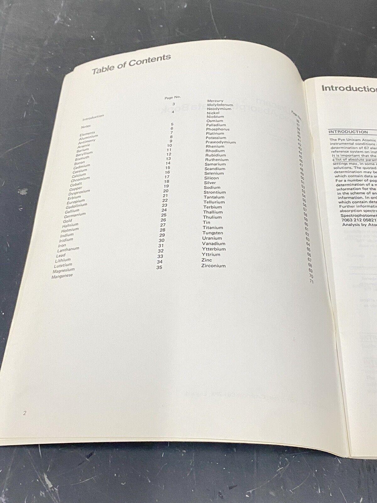 Philips Atomic Absorption Data Book - User Guide / Manual / Instructions Book