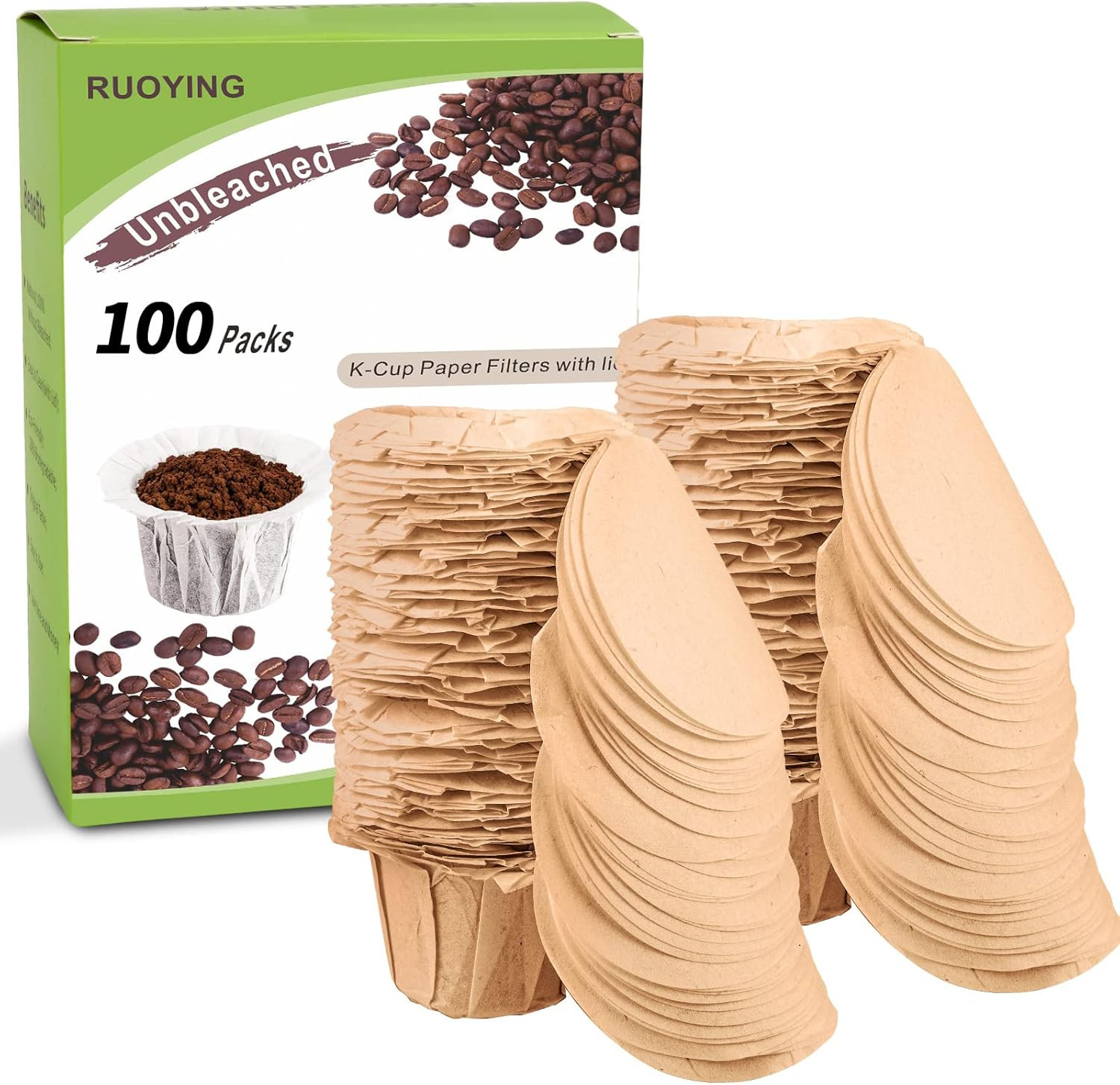 K cup Disposable Paper Filters with Lid for Reusable