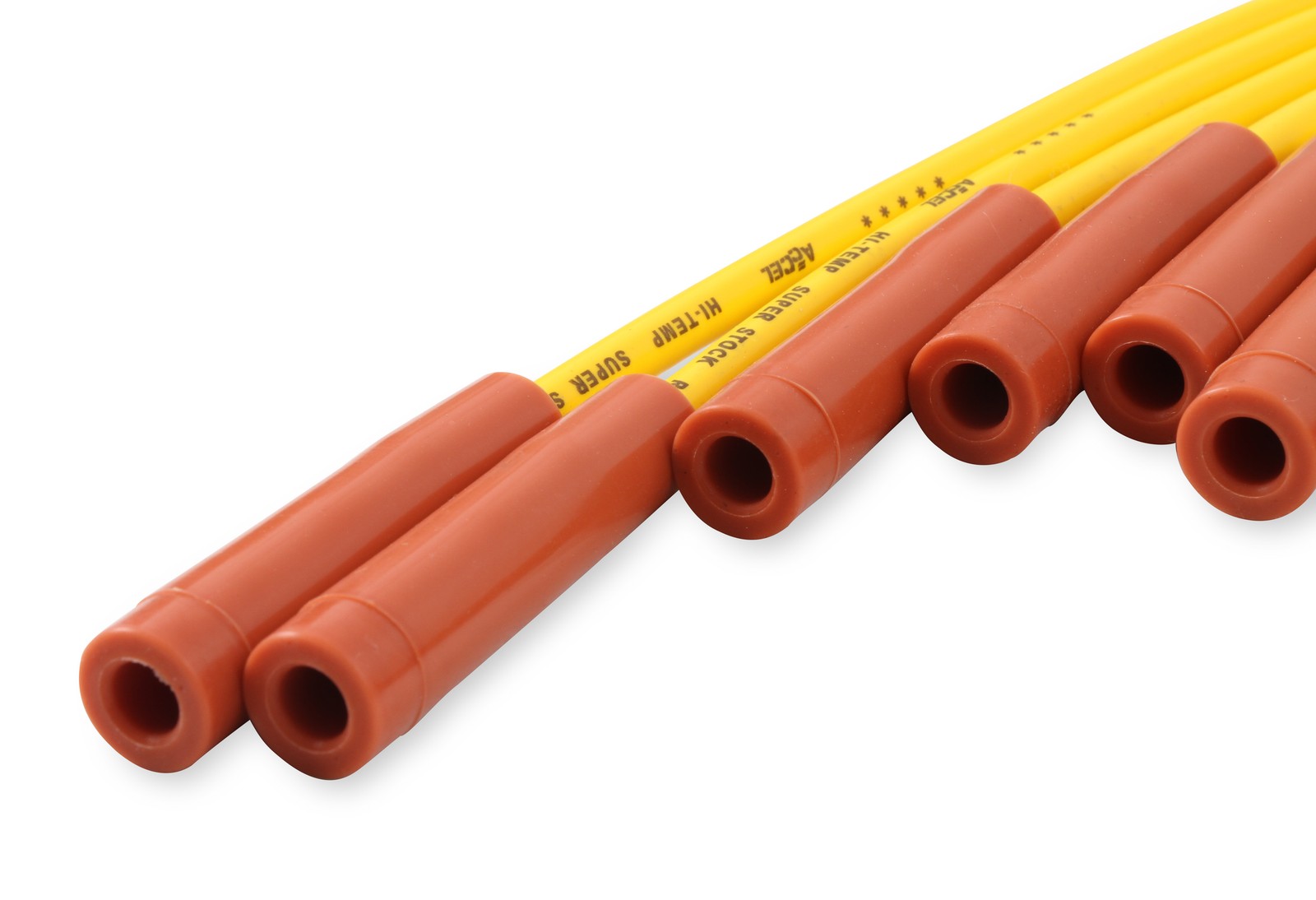 4040 Spark Plug Wire Set - 8mm - Yellow with Orange Straight Boots