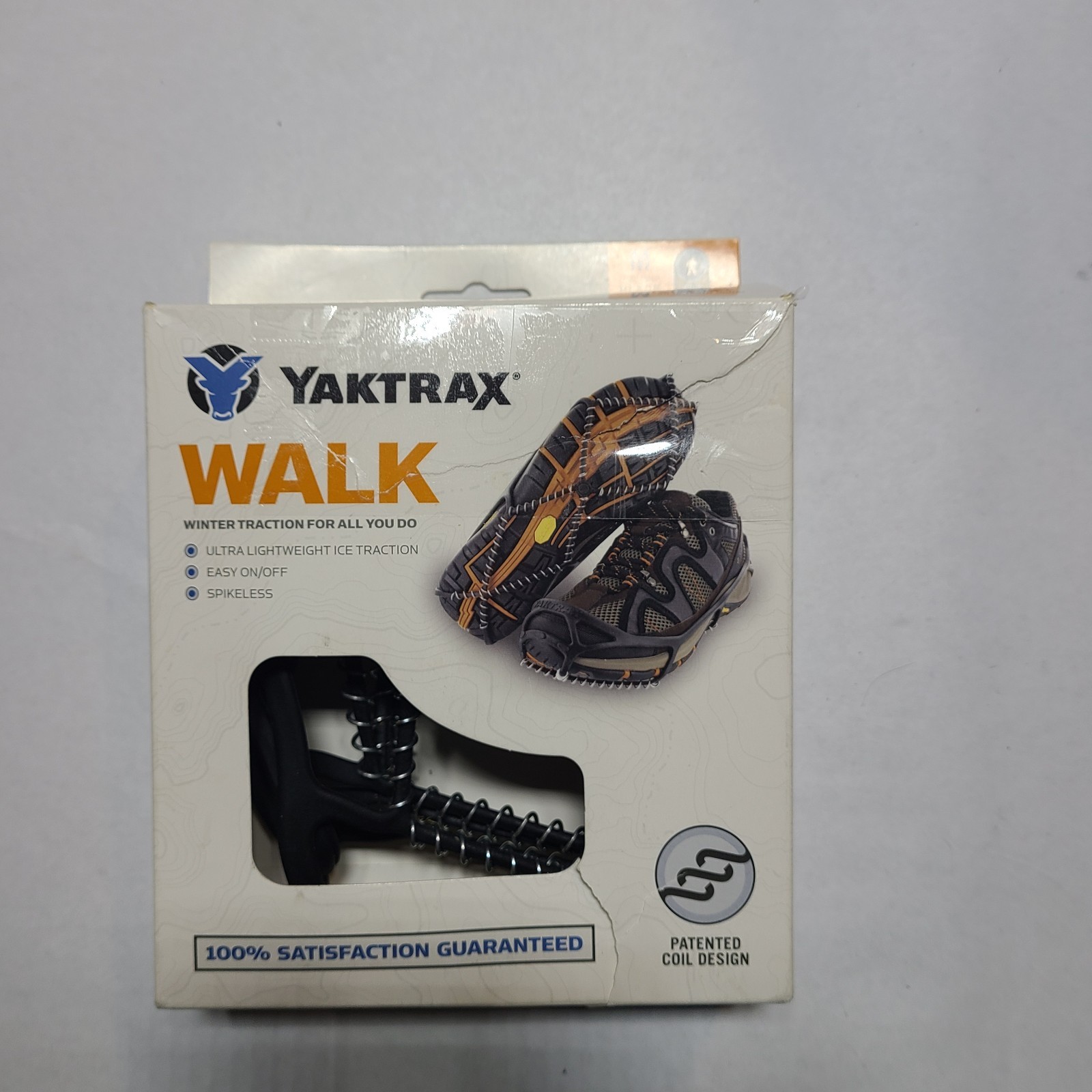 Yaktrax WALK Boot Shoe Traction Device - Black, Medium M Ultra Lightweight