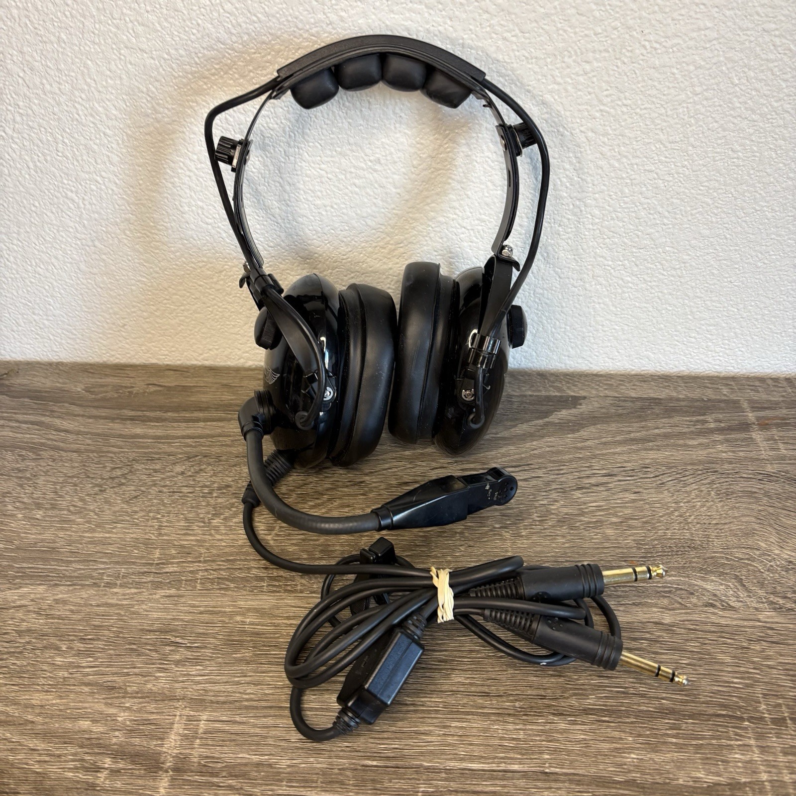 ASA Pilot Headset Dual Plug Airplane Aviation Aircraft Headphones Untested