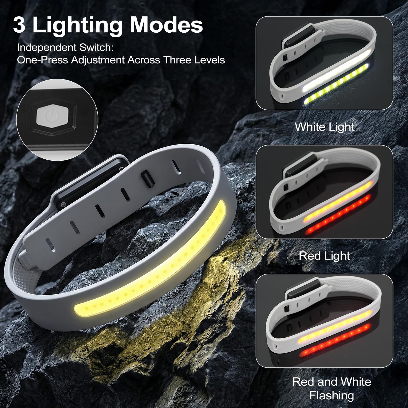 LED Rechargeable Armband Running Lights Jogging Walking Hiking 6 Pack