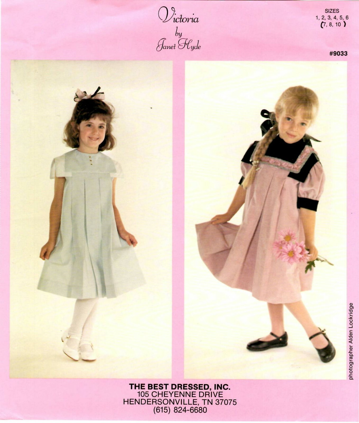 The Best Dressed Sewing Pattern Girl's VICTORIA DRESS 9033 Size 7-8-10 UC