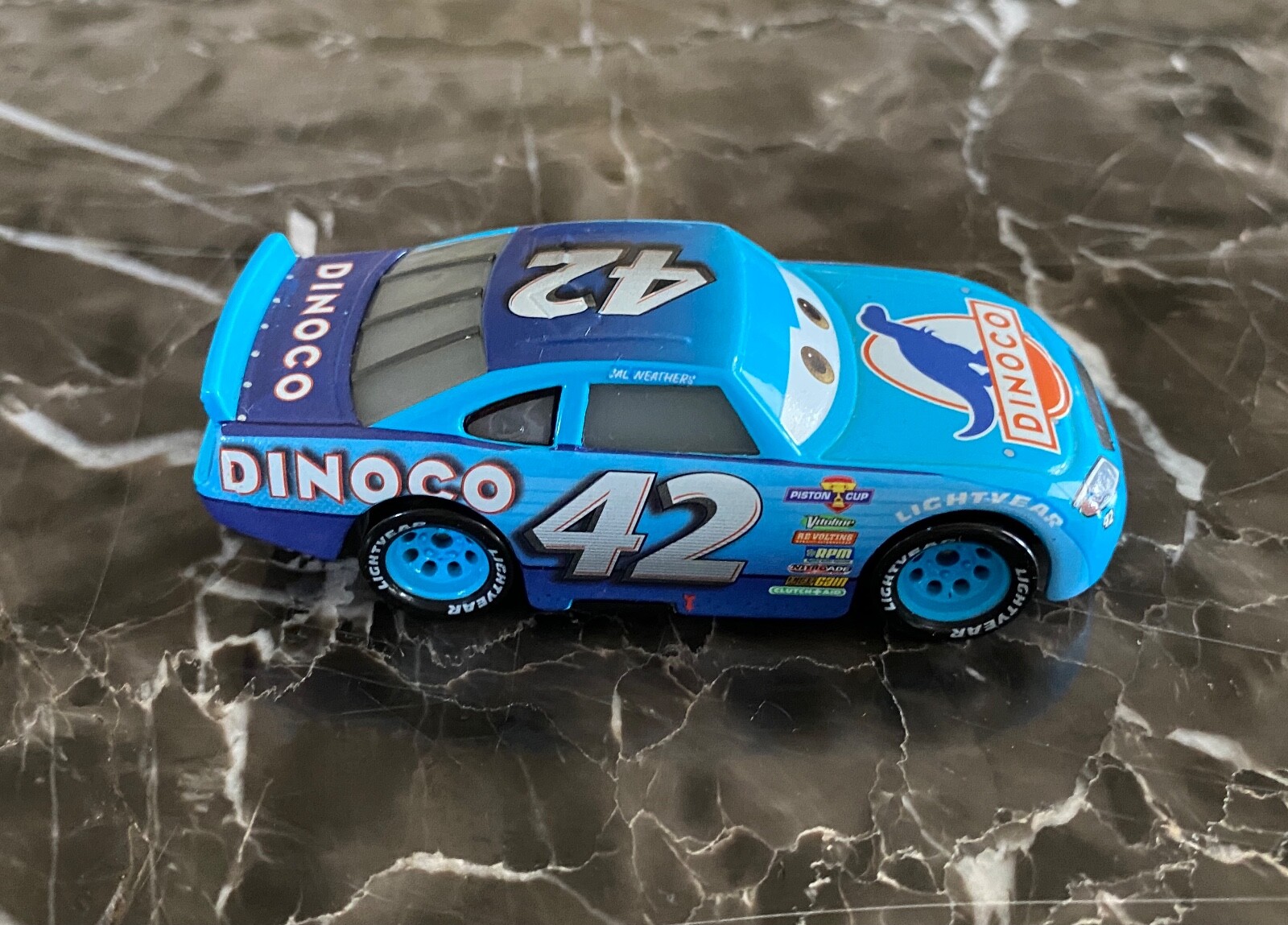 DISNEY PIXAR CARS "#42 CAL WEATHERS", NEW, LOOSE, OUT OF PACKAGE, SHIP WW