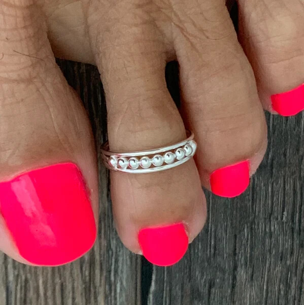 Daily Use For Women's Stylish Adjustable Toe Ring White Gold Plated 925 Silver