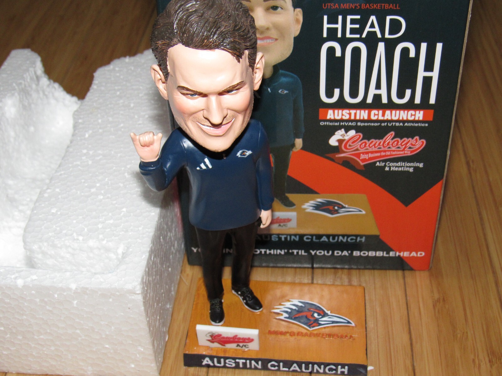 UTSA Head Football Coach Austin Claunch Bobblehead New In Box (DAMAGED)