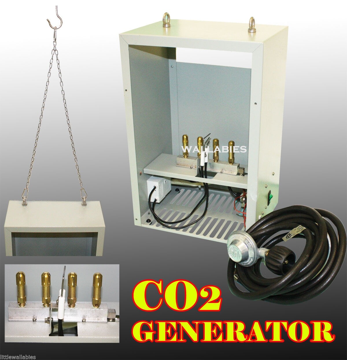 Auto Pilot Hydroponic Greenhouse room CO2 4 Burner Generator Propane LP GAS