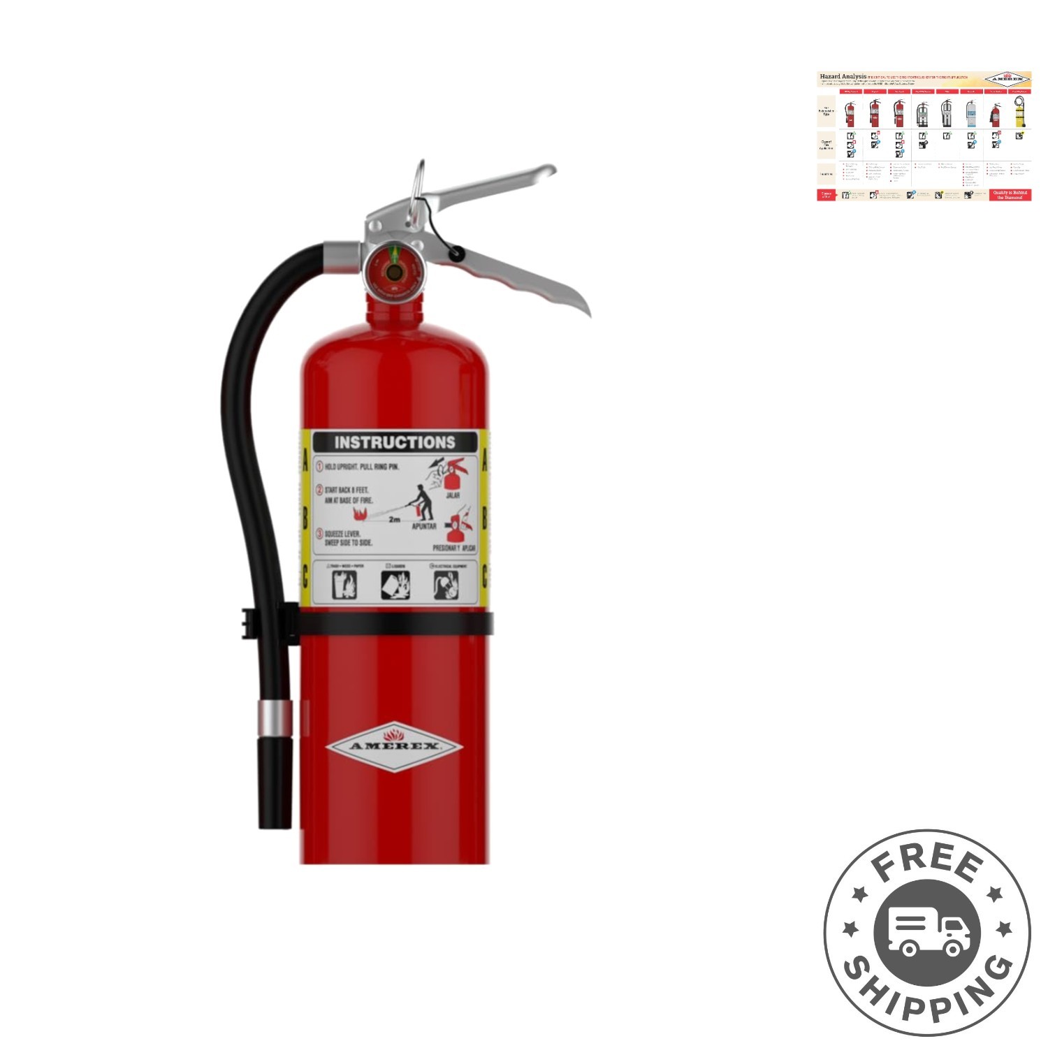 5 lb. Fire Extinguisher - ABC Dry Chemical with Convenient Wall Mount