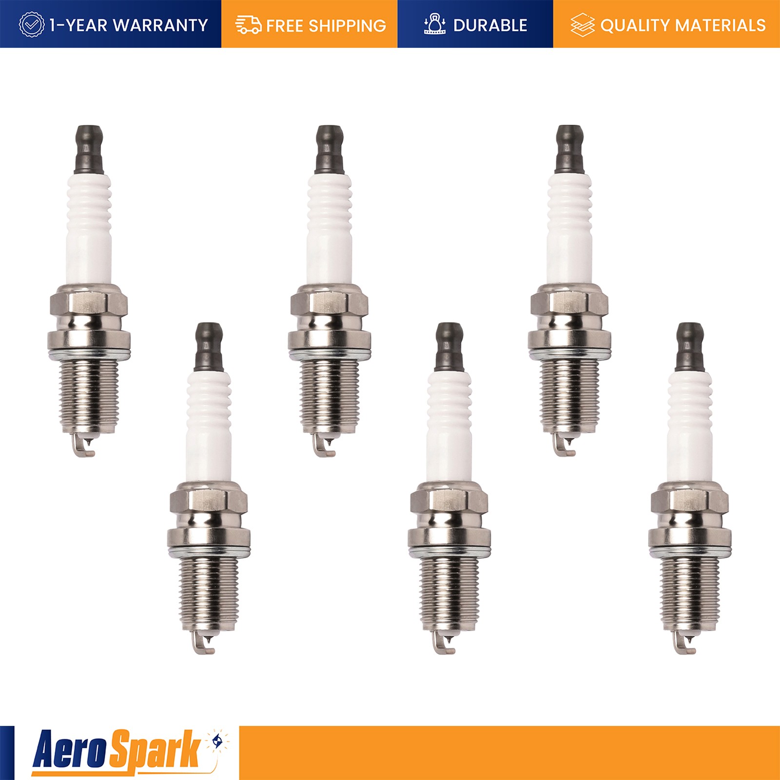 Set of 6 Iridium Spark Plugs for 2001-2004 Nissan Frontier 3.3L V6 6741 IFR6E11