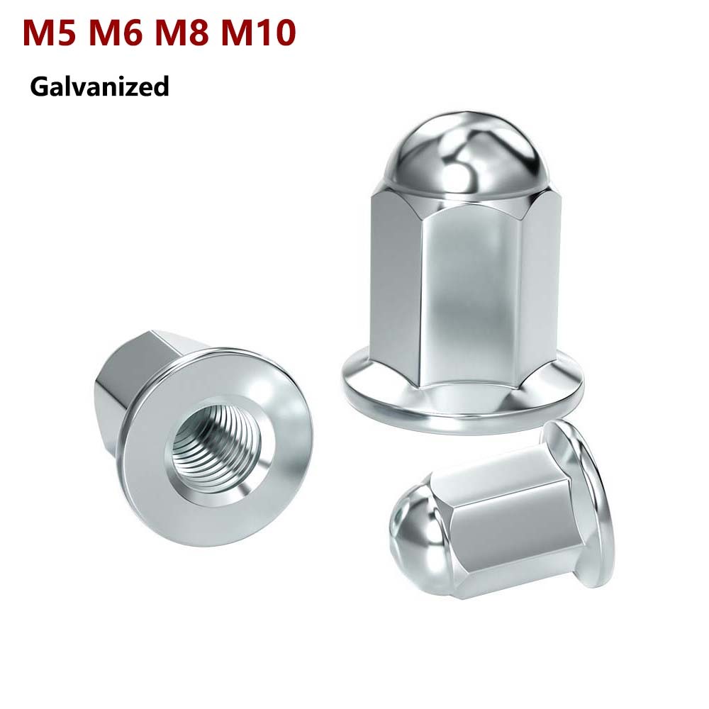 Galvanized Extra Long Acorn Lug Nut Flange Hex Dome Head Cap Nuts M5 M6 M8 M10