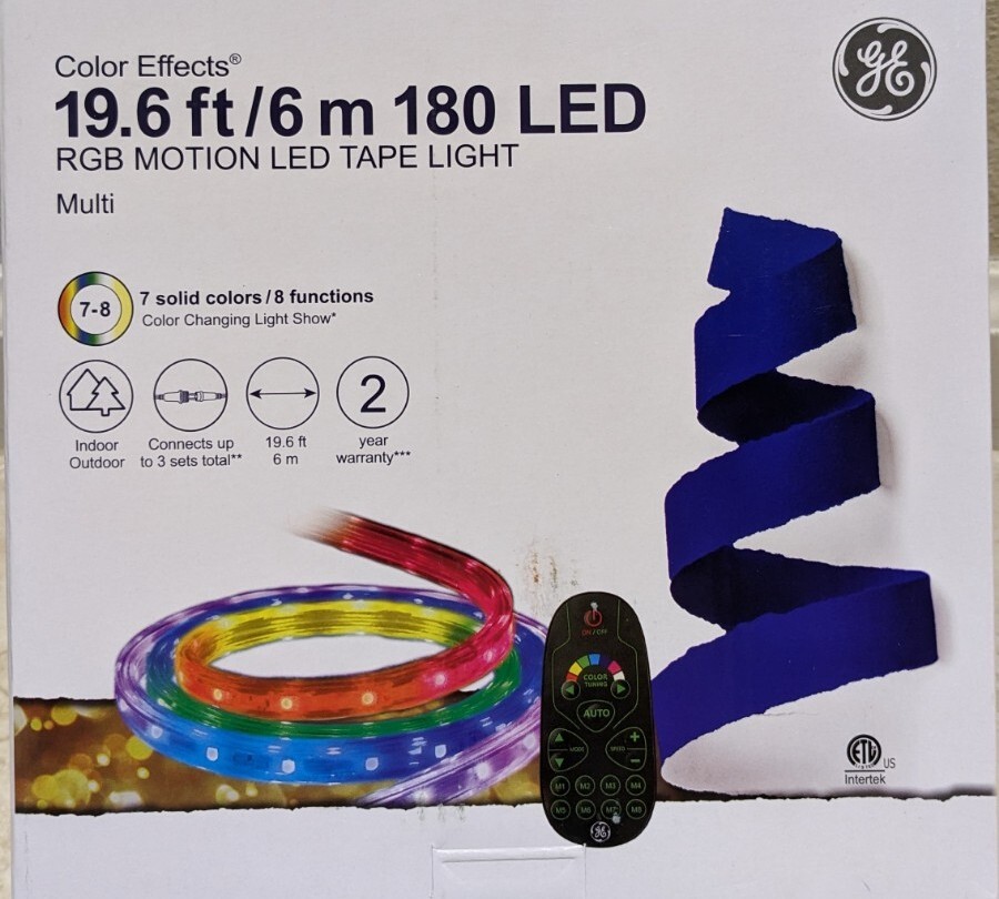GE Color Effects 19.6' Ft Color Changing LED Christmas Rope Tape Lights
