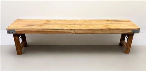 Rustic Folding Bench (72x14.5) Vintage Reclaimed Wood Bench, Farmhouse Seat A110