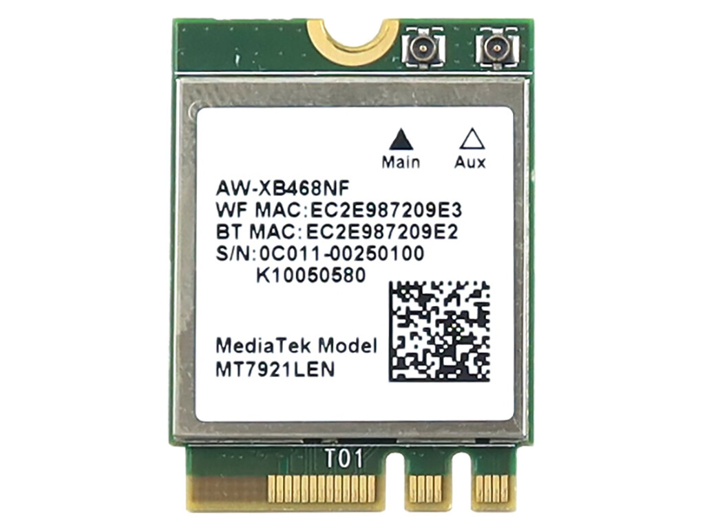 AZUREWAVE AW-XB468NF M.2 2230 USB PCI-E WIFI 6 BLUETOOTH 5.2 CARD 0C011-00250100