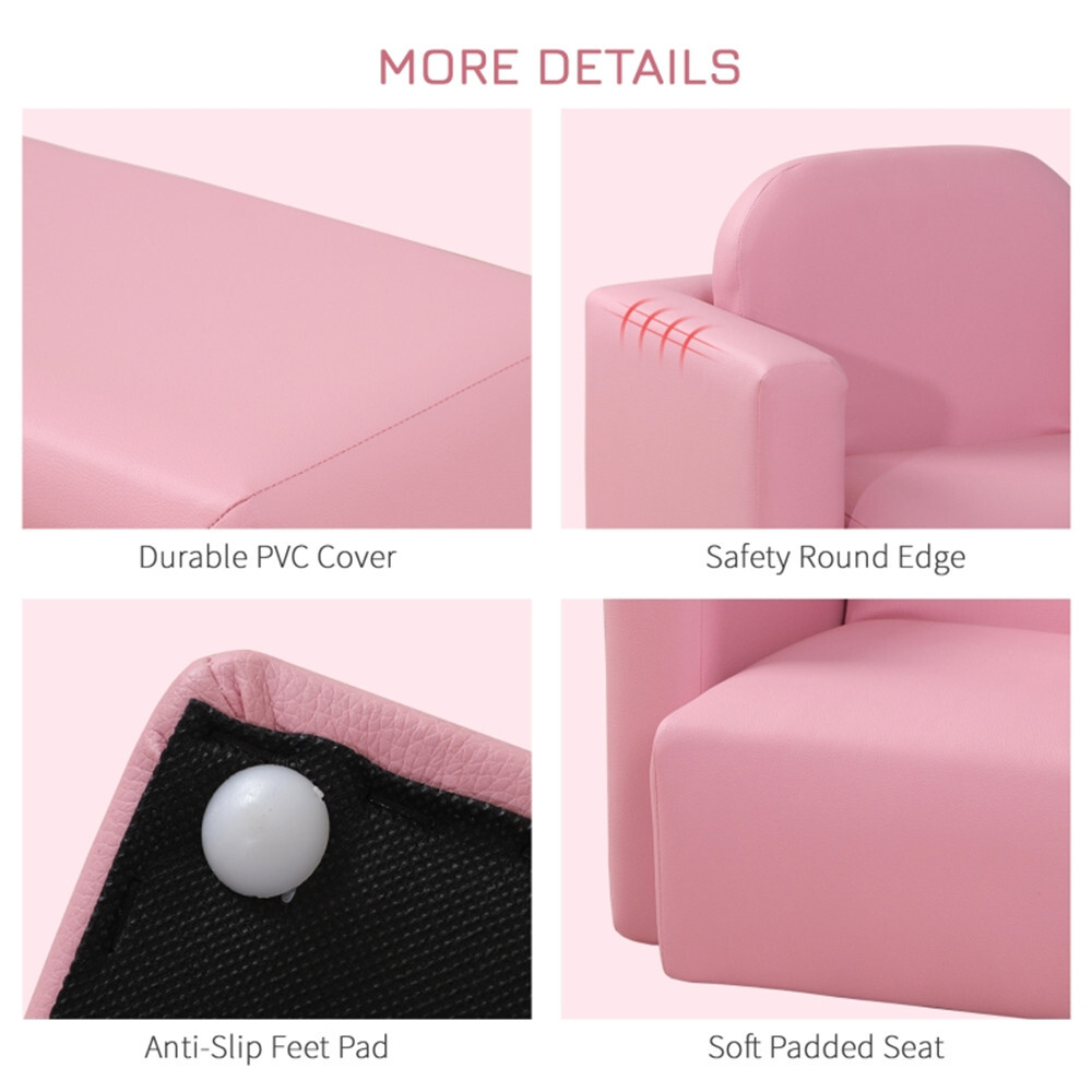 2-in-1 Multifunctional Kids Sofa Pink