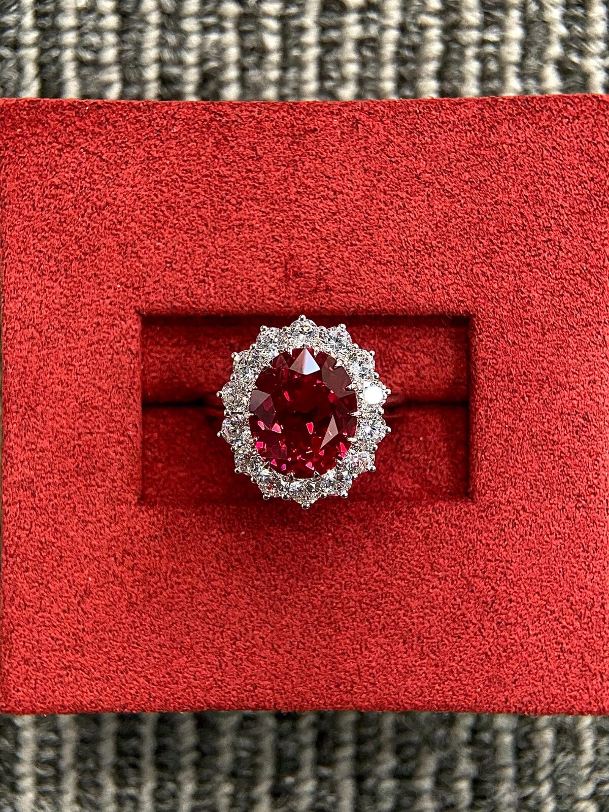 3.60 Ct Natural Ruby & Diamond Wedding Awesome Ring 14K Solid White Gold Size 5