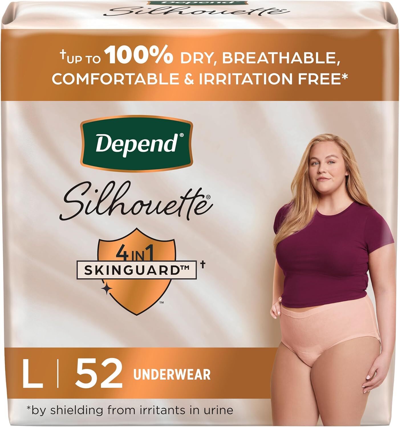 Depend Silhouette Adult Incontinence Underwear for Women Large 52 CT