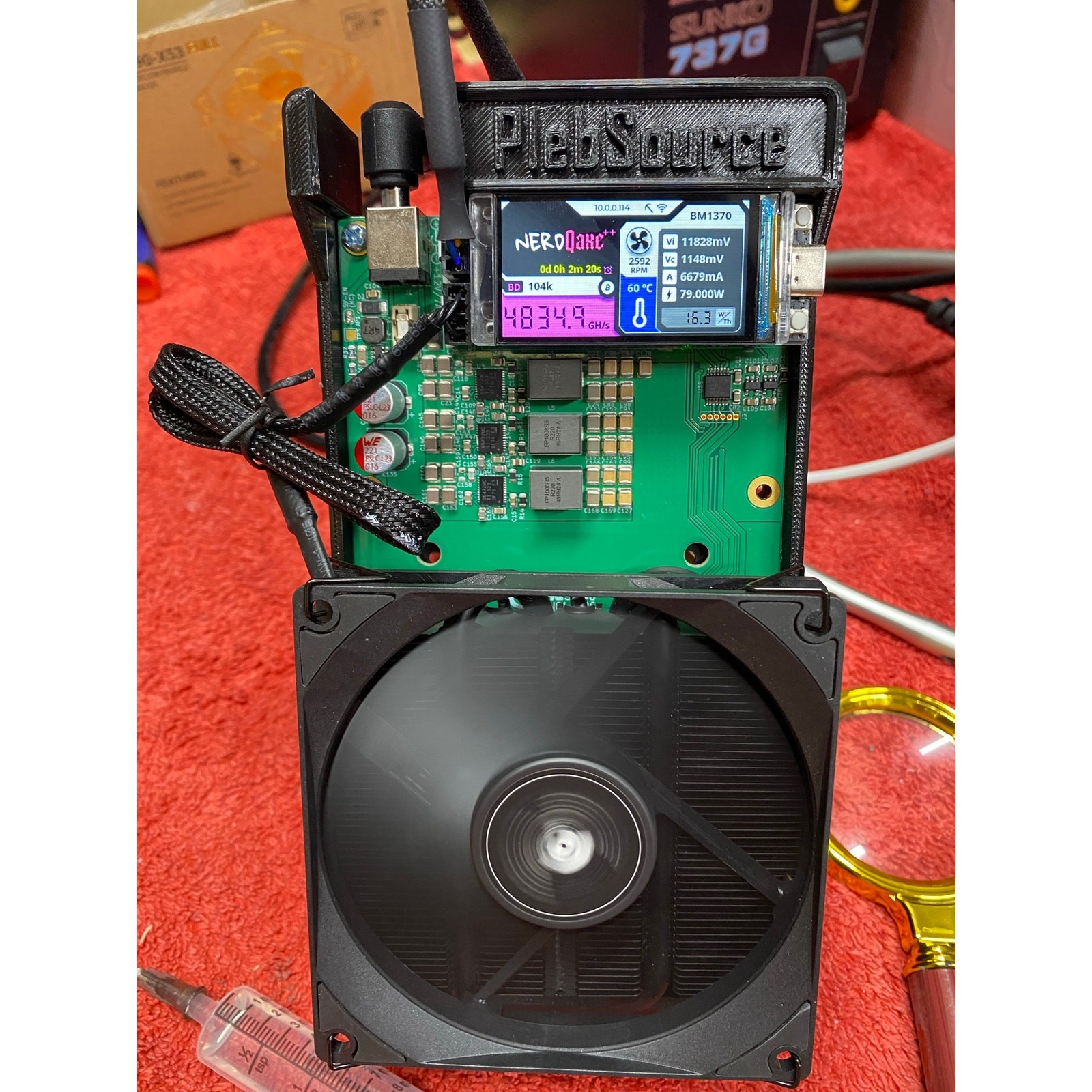 NerdQaxe++ 4.8Th Solo Lottery Bitcoin Miner