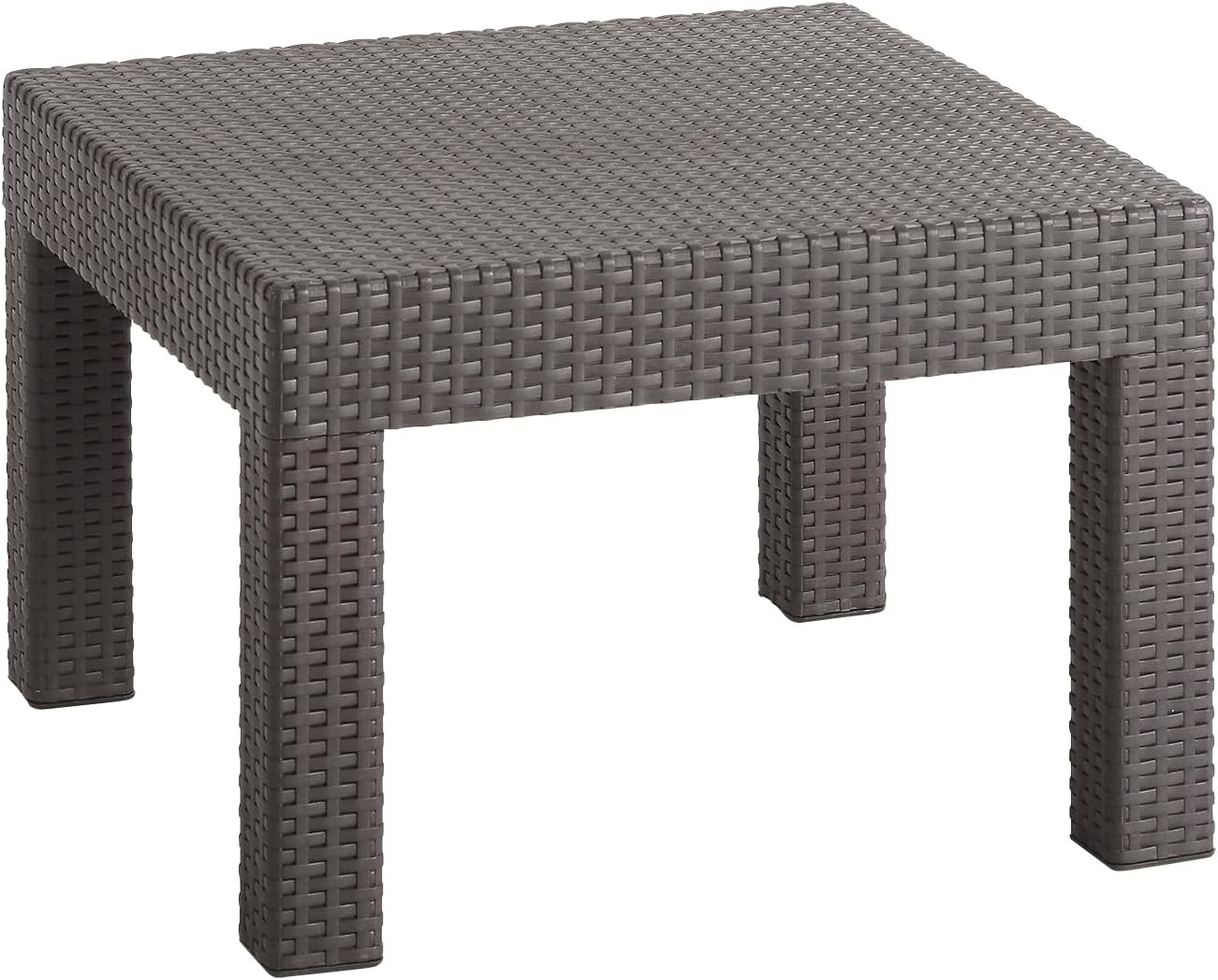 Outdoor Resin Coffee Table – Square Mocha, 22.8in